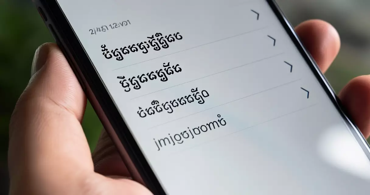 ទូរស័ព្ទបង្ហាញអក្សរខ្មែរ Unicode ត្រឹមត្រូវនៅលើអេក្រង់