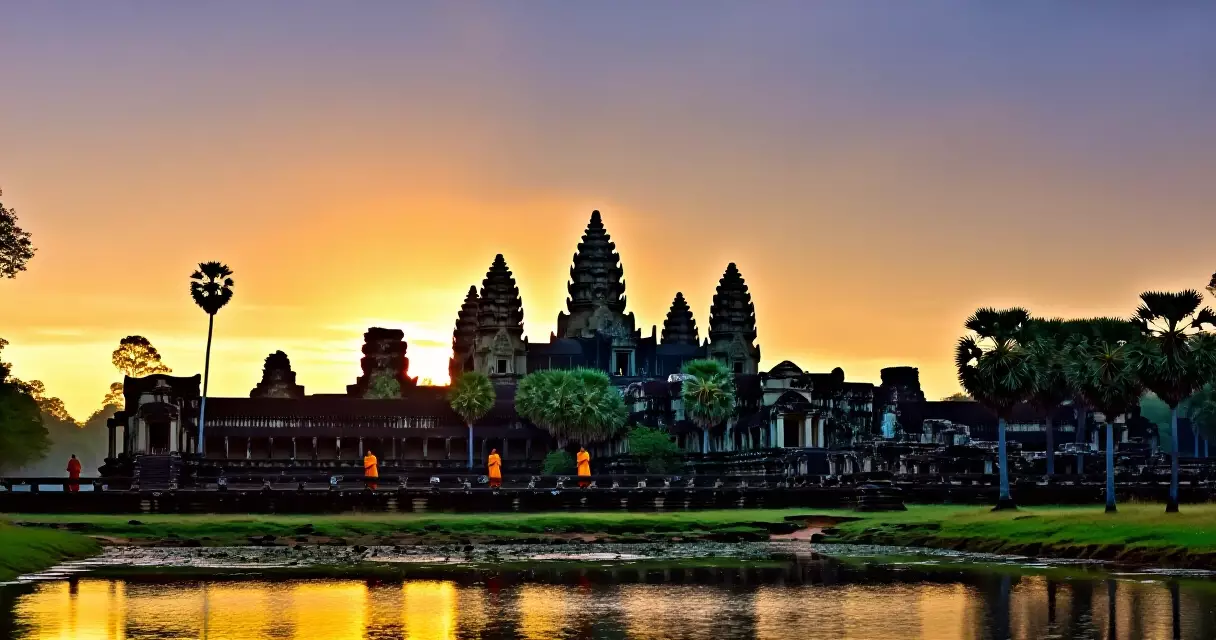 ព្រះអាទិត្យរះនៅពីលើប្រាសាទអង្គរវត្ត និមិត្តរូបនៃអត្តសញ្ញាណជាតិខ្មែរ