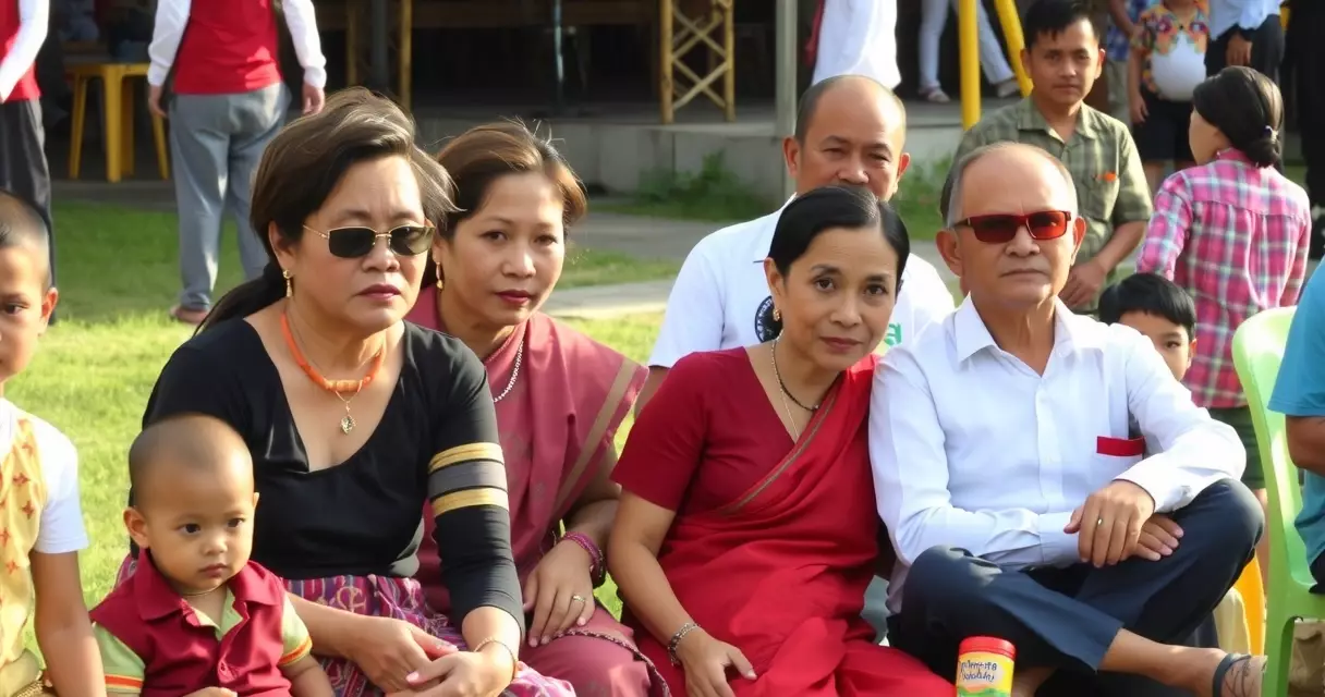 គ្រួសារខ្មែរស្លៀកសំពត់ប្រពៃណីក្នុងពិធីប្រចាំឆ្នាំ