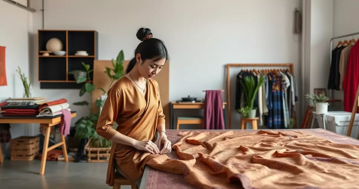 អ្នករចនាម៉ូតខ្មែរទំនើបធ្វើការជាមួយសូត្រប្រពៃណី