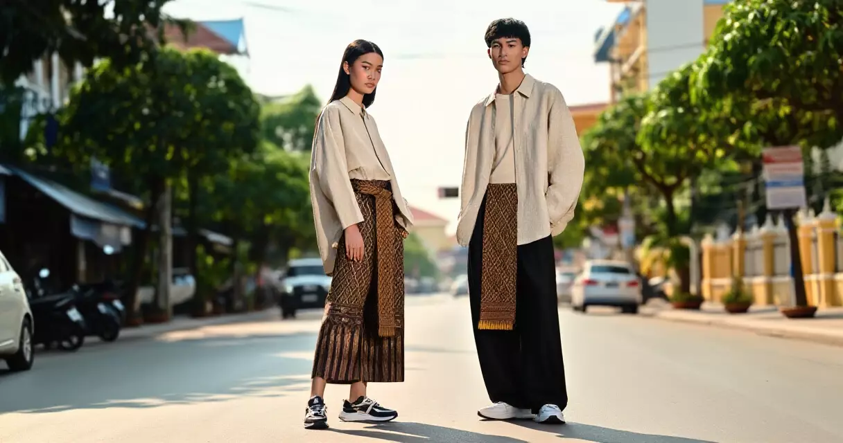 យុវវ័យខ្មែរស្លៀកស្ទីល Street Style Heritage បែបទំនើបនៅភ្នំពេញ