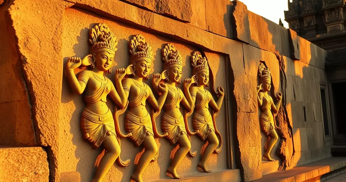 ចម្លាក់ថ្មរូបទេពអប្សរាស្លៀកសំពត់បុរាណនៅប្រាសាទអង្គរវត្ត